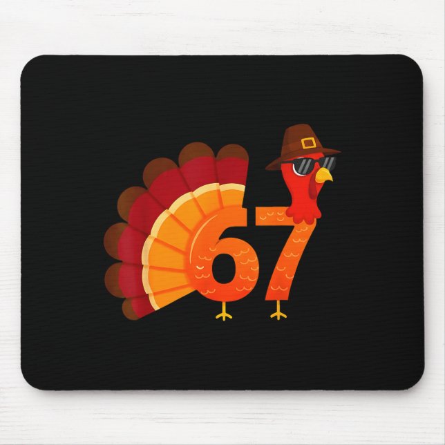 Mousepad Piada 67 Meme de Peru Humor de Ação de Graças Desi (Frente)