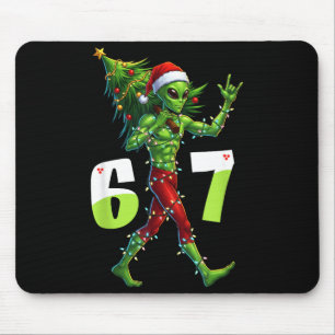 Mousepad Piada de Natal Alien Seis Sete Meme 67 Chapéu de P