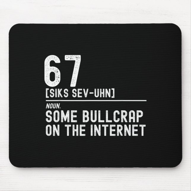 Mousepad Piada definição 67, meme 67, eu odeio 67, anti 6 7 (Frente)