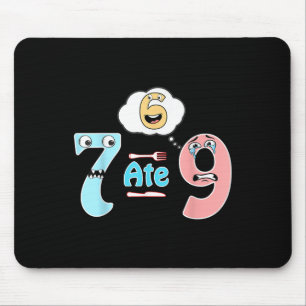 Mousepad Piada Matemática Engraçada 7 Comeu 9 Cute 67 Meme