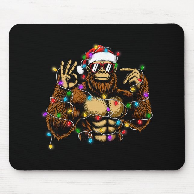 Mousepad Piada Six Seven 6 7 Meme Bigfoot Luzes de Natal  (Frente)