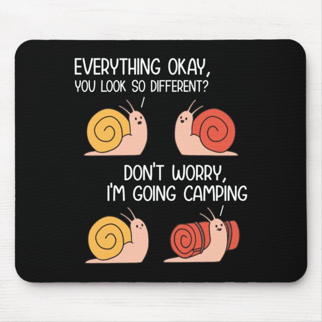 Mousepad Piadas de ir acampar caracóis piadas de caminhada  (Frente)