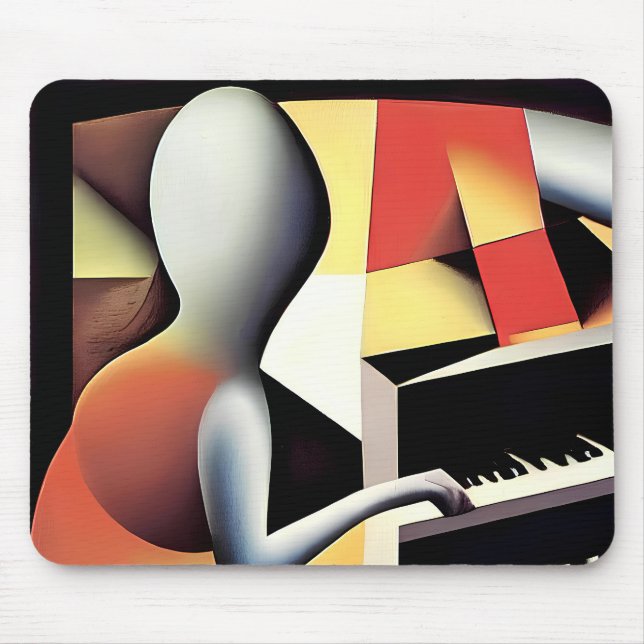 Mousepad Piano Player - Arte de Pincel (Frente)