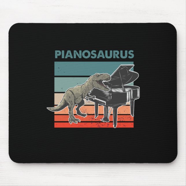 Mousepad Pianossauro Dinossauro Retro Grande Piano Jogador  (Frente)