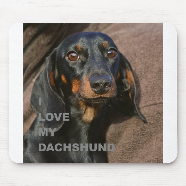 Mousepad PIC dachshund-preto e tan de w do amor (Frente)