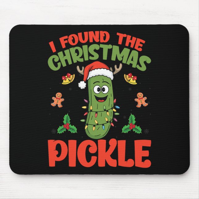 Mousepad Pickle Santa Hat Xmas Lights - Encontrei O Natal (Frente)