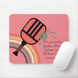 Mousepad Pickleball clássico, retrorreflector listrado Rosa