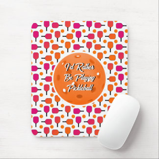 Mousepad Pickleball Cor-de-Rosa e Laranja Paddleball Festa