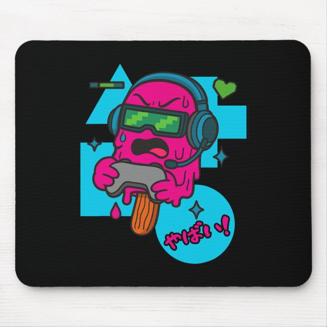Mousepad Picolé de Gamer de Raiva de Pixel Divertido Derret (Frente)