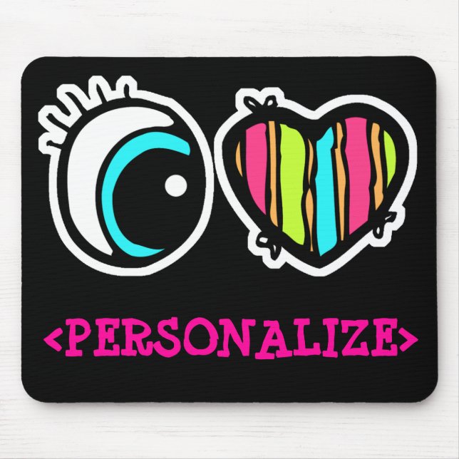 Mousepad Pictograma de Olho e Coração, <PERSONALIZE> (Frente)