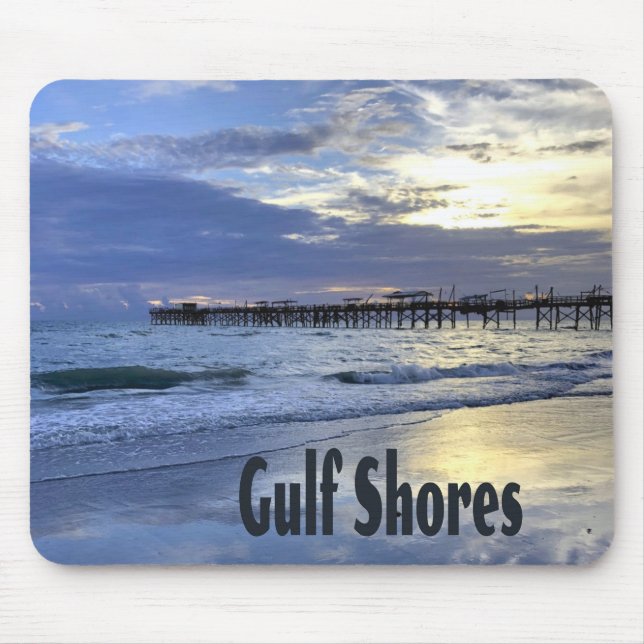 Mousepad Pier Sunrise Praia do Alabama Shores (Frente)
