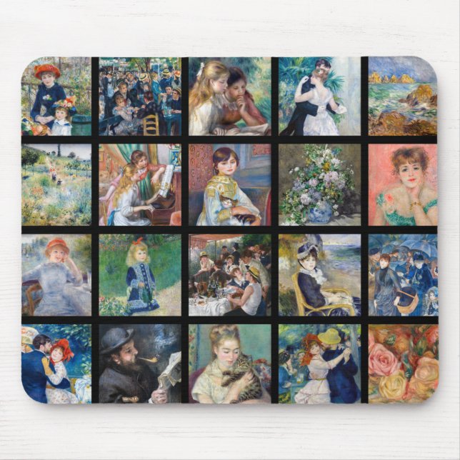 Mousepad Pierre-Auguste Renoir - Colagem em Grade de Master (Frente)