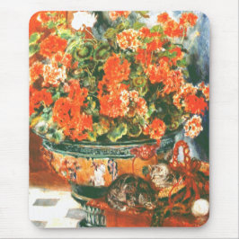 Mousepad Pierre-Auguste Renoir Geraniums E Cats