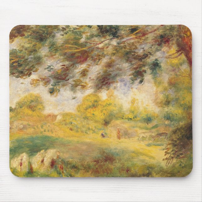 Mousepad Pierre uma paisagem do primavera de Renoir | (Frente)