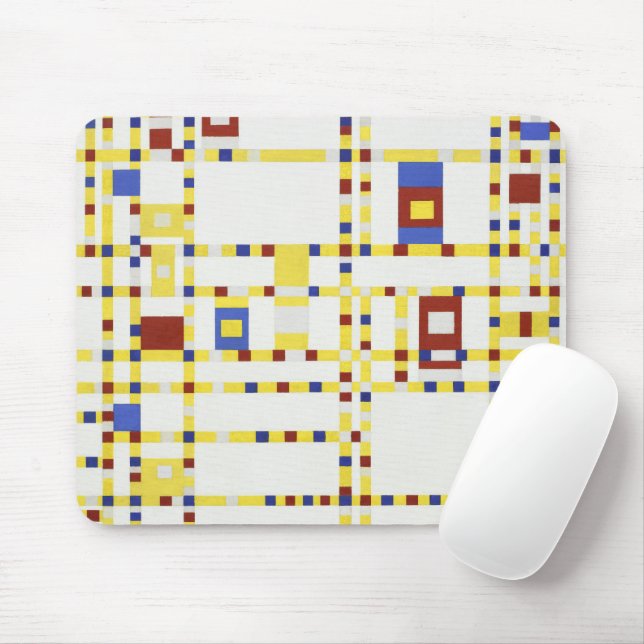 Mousepad Piet Mondrian Broadway Boogie Woogie Arte Abstrata (Com mouse)
