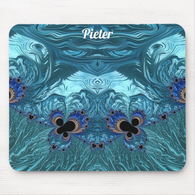 Mousepad PIETER ~ Azul ÁTOMA e Design preto (Frente)