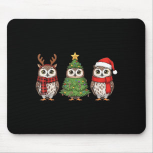 Mousepad Pijama de Natal da Coruja do Papai Noel Coruja Ama