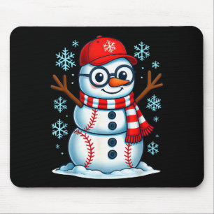 Mousepad Pijamas de Natal de Beisebol Boneco de Neve Mulher