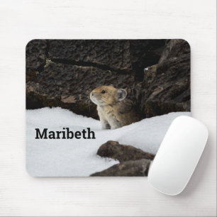 Mousepad Pika na neve com seu nome