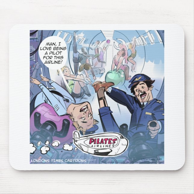 Mousepad Pilates Airlines Rick London Funny Gifts (Frente)