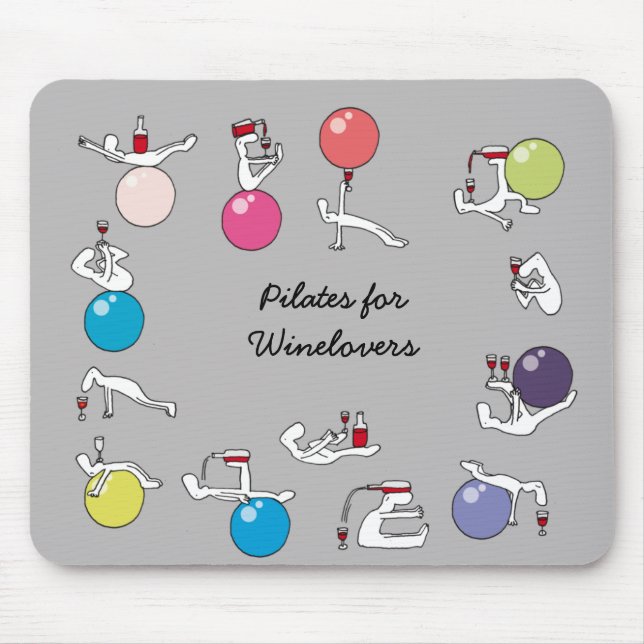 Mousepad Pilates para o mousemat dos amantes de vinho, (Frente)