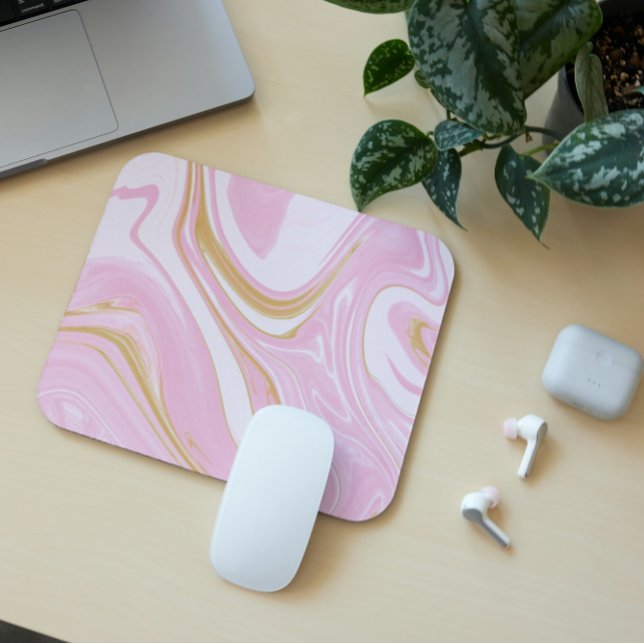 Mousepad Pilha de espiral rosa e Dourada - Insp. de escritó (Criador carregado)
