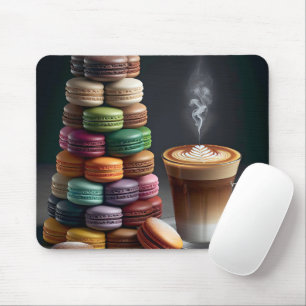 Mousepad Pilha de Macaron com Latte