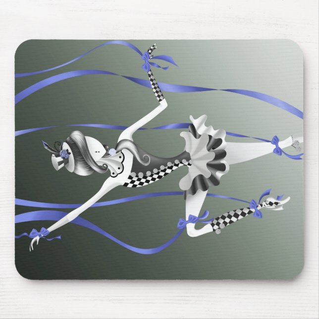 Mousepad Pilha de mouse azul de fita azul de fantoche (Frente)