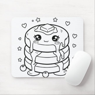 Mousepad Pilha de panquecas kawaii para colorir