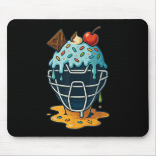 Mousepad Pilha de Sorvete de máscara de baseball Doses de
