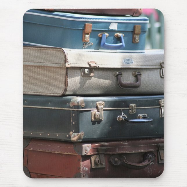 Mousepad Pilha de Suitcases de Vintage (Frente)