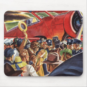 Mousepad Piloto de Avião Propulsor Único Vintage com Papara