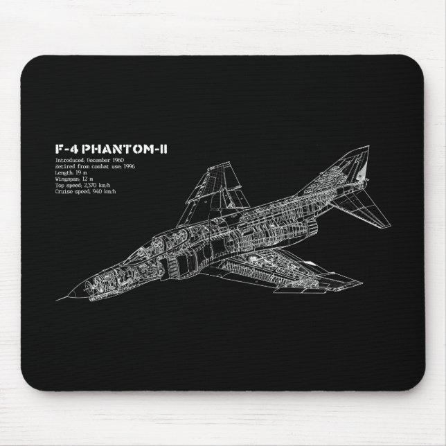 Mousepad Piloto fantasma do avião de combate (avião (Frente)
