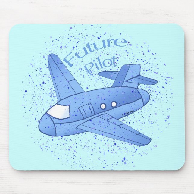 Mousepad Piloto Futuro de Avião Azul (Frente)