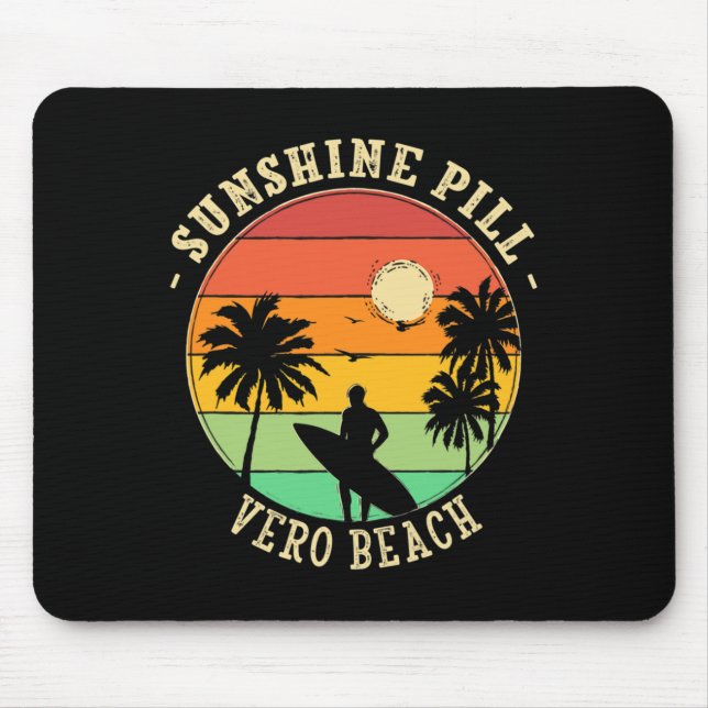 Mousepad Pílula de Sol Vero Beach Verão Flórida Tropical B (Frente)
