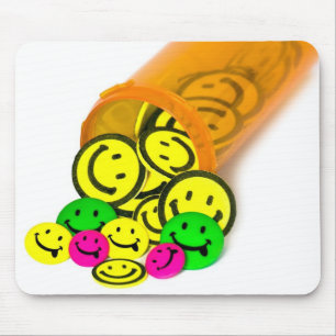 Mousepad Pílulas Felizes em Frasco de Prescrição