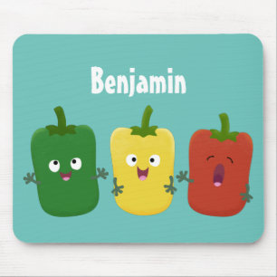 Mousepad Pimenta-de-sino-branco capsicum trio cantando cart