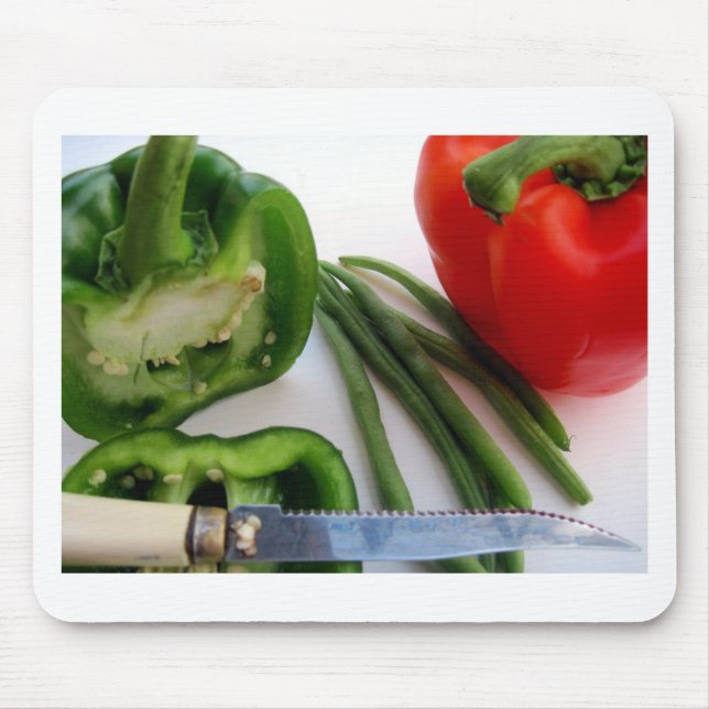 Mousepad Pimentos verdes e vermelhos com feijão (Frente)