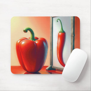 Mousepad Pimentos Vermelhos Em Reflexão Espelhada