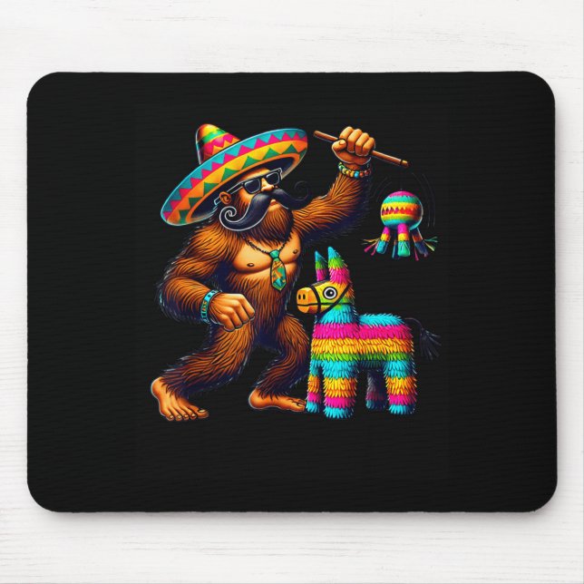 Mousepad Pinata Pé Grande Cinco De Mayo Sasquatch Mexicano  (Frente)