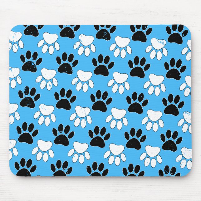 Mousepad Pinças Pretas E Brancas Distintas De Fundo Azul (Frente)