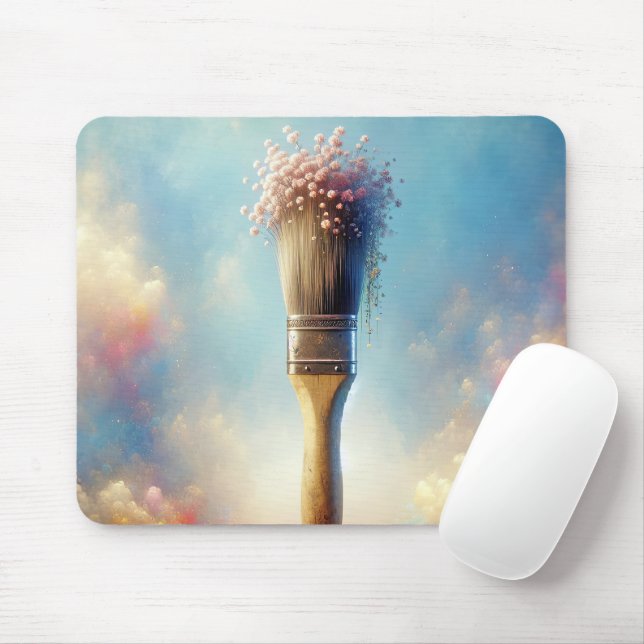 Mousepad Pincel com Bebê-Respiração Rosa (Com mouse)