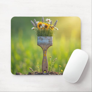 Mousepad Pincel com flores silvestres