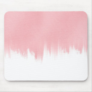 Mousepad Pincel Cor-de-Rosa Moderno trava Design branco