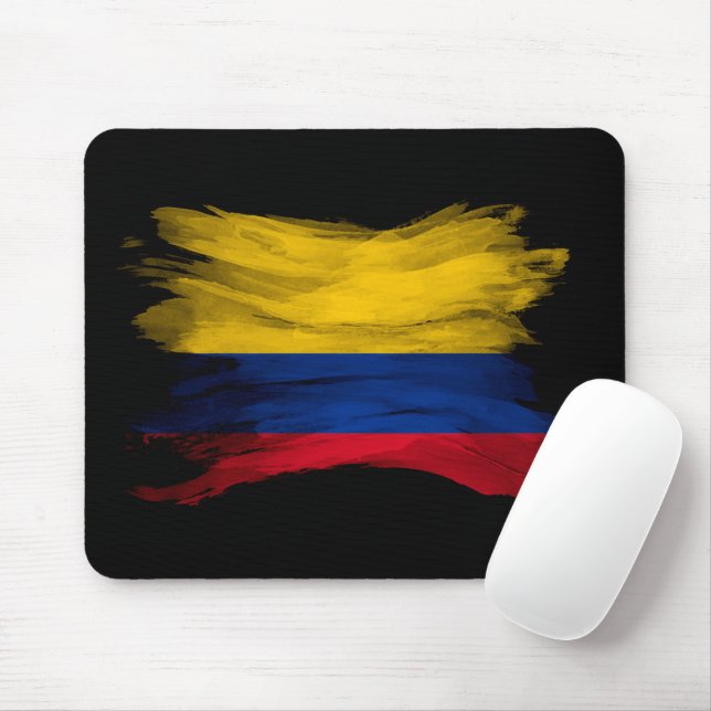 Mousepad Pincel de bandeira da Colômbia, derrame, bandeira  (Com mouse)