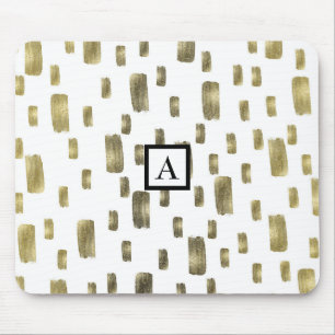 Mousepad Pincel Moderno Dourado Cobre Bronze Brilho
