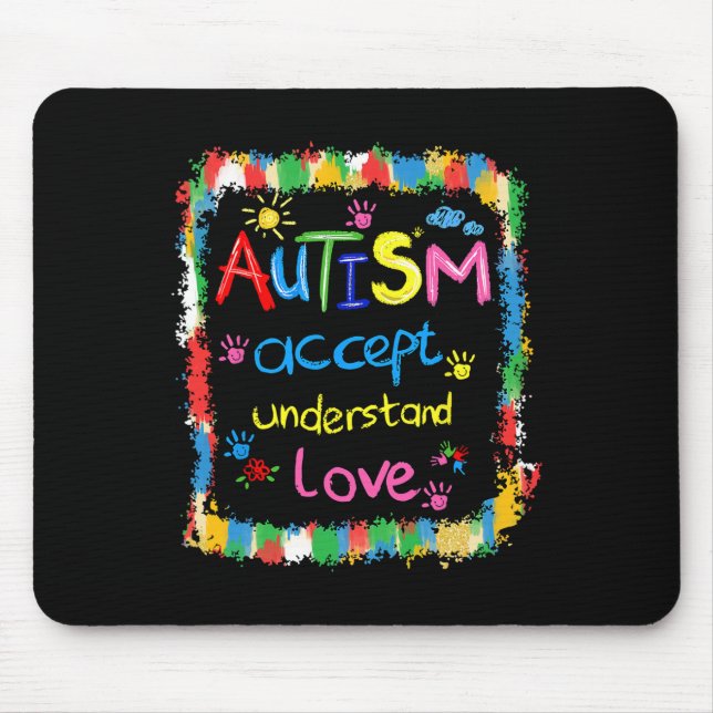 Mousepad Pincelada Consciência do Autismo Aceitar Compreend (Frente)