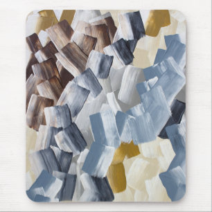 Mousepad Pinceladas Abstratas em Tons Neutros e Terrosos