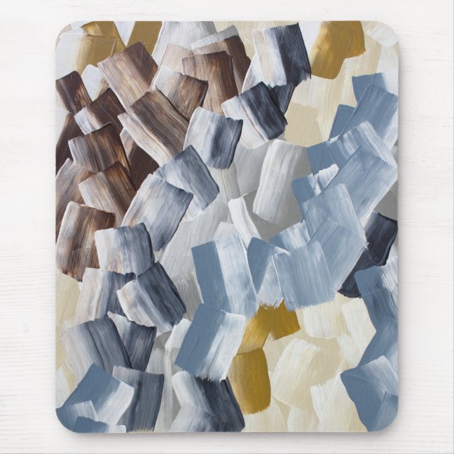 Mousepad Pinceladas Abstratas em Tons Neutros e Terrosos (Frente)