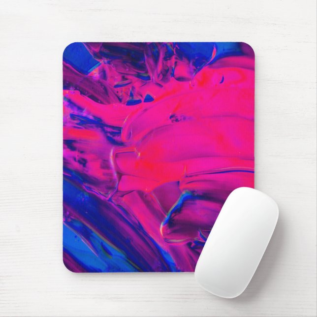 Mousepad Pinceladas pintadas de roxo e rosa (Com mouse)